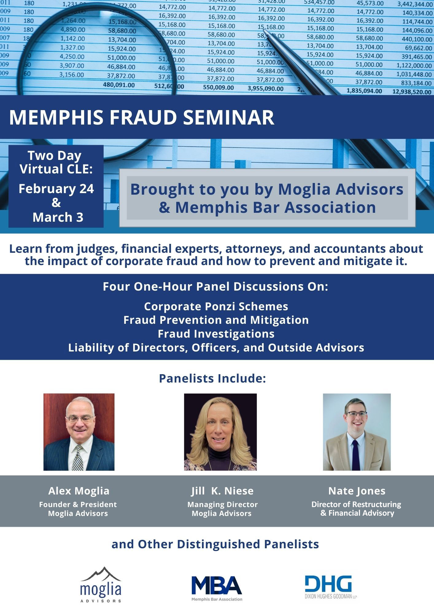 Moglia Advisors were Speakers at Memphis Fraud Seminar in 2022